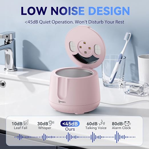Ultrasonic Retainer Cleaner Machine 48kHz, Dental Cleaning Pod, Ultrasonic Retainer Cleaner for Dentures, Aligners, Mouth Guards, Toothbrush Heads and Jewelry with 200ML Capacity, LAB Supply | Gentle cleaning action works well on mouth guards, toothbru...