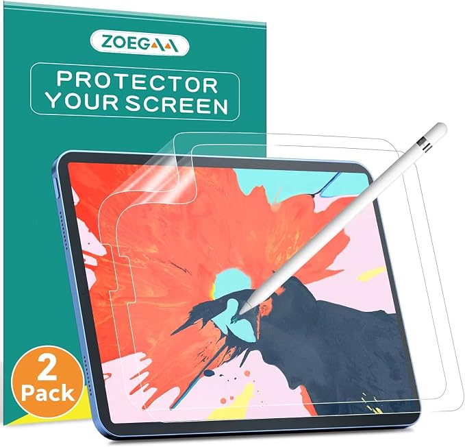ZOEGAA [2 Pack] Paper Screen Protector Compatible with iPad Pro 12.9 inch (2015/2017), iPad Pro 12.9 1st/2nd Generation Matte Screen Protector for Write and Draw on Paper Film