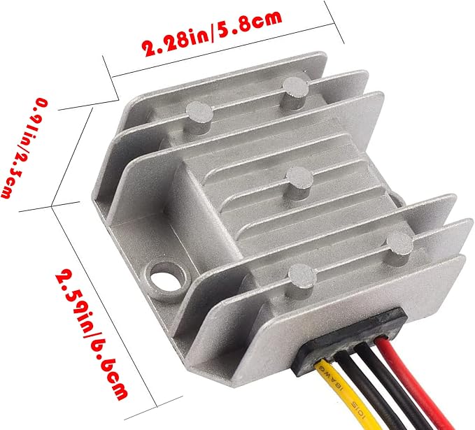 DC 8V-40V to 12V 3A 36W, Boost Converter Voltage Regulator, Step Down Step Up Power Adapter Voltage Booster, Reducer Waterproof Module Transformer for Golf Cart Club Car Truck Vehicle