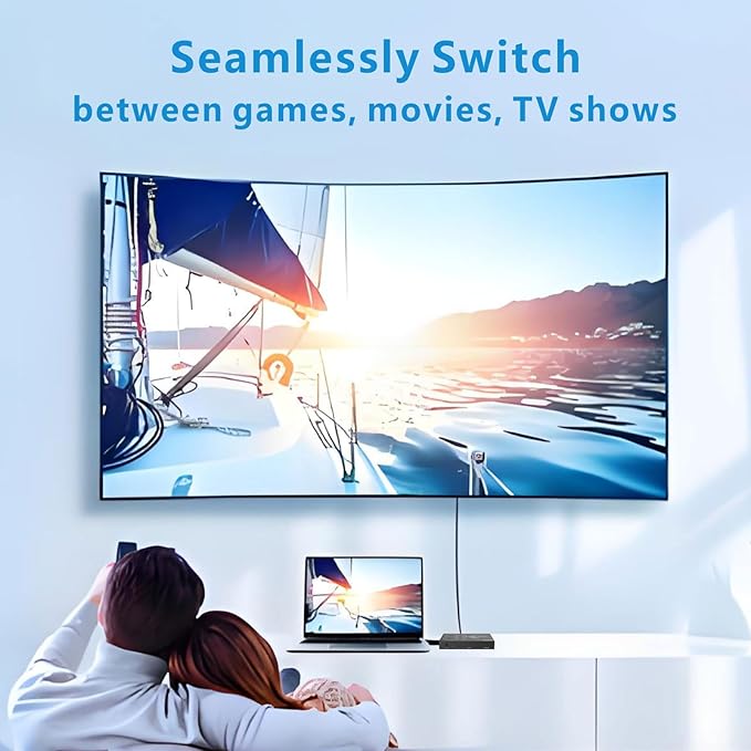 8K HDMI Switch 3 in 1 Out 4K@120Hz HDMI Switcher Support HDR10+, Dolby Vision, Dolby Atmos, VRR, ALLM, CEC