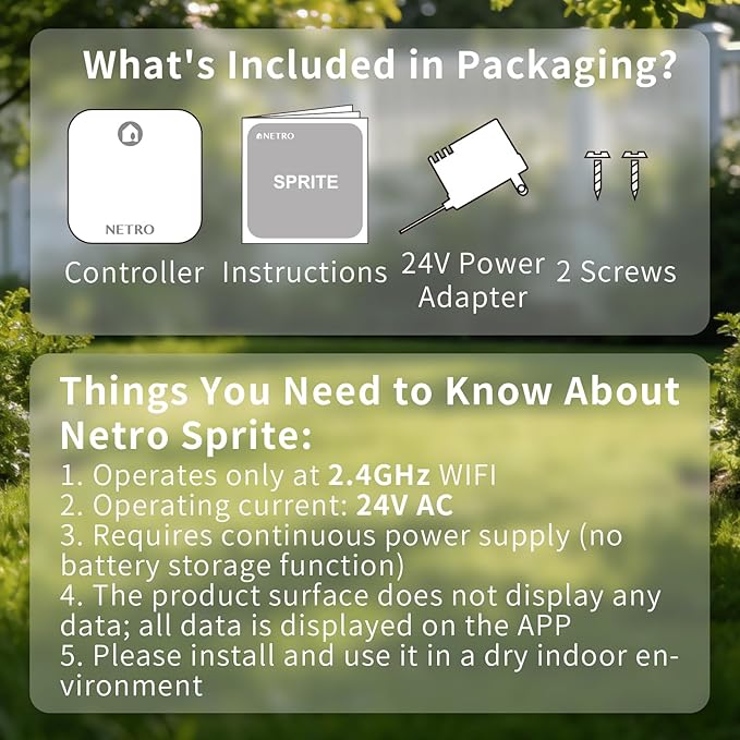 Netro Smart Sprinkler Controller 6 Zones Sprinkler Timer App-Based Irrigation Controller for Garden Lawn 2.4GHz WiFi Weather Service Plant Database APP Community Rain Skips Compatible with Alexa
