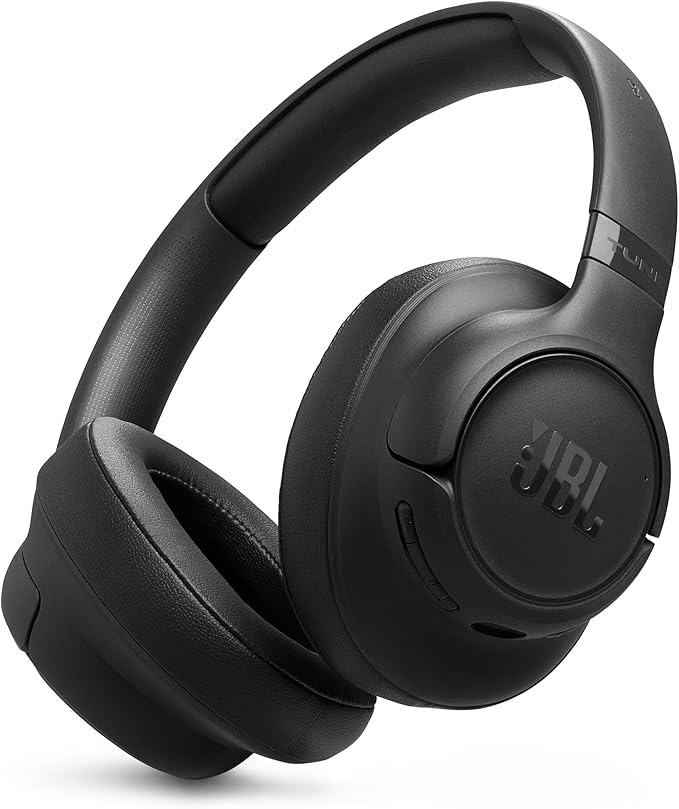 JBL Tune 730BT - Wireless Over-Ear Bluetooth® 6.0 Headphones with Powerful JBL Pure Bass Sound, 2 beamforming mics for Perfect Calls, Up to 76 Hours of Battery Life, & Multi-Point Connection (Black)