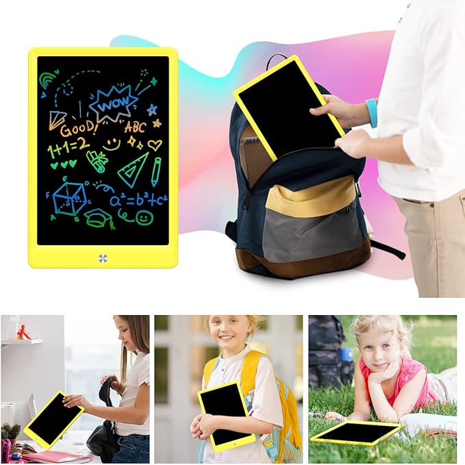 BUKEBU Toddler Toys for 3-6 Years Old Girls Boys, LCD Writing Tablet 8.5 Inch Doodle Board, Electronic Drawing Tablet, Drawing Pads,Travel Gifts for Kids Age 3 4 5 6 7 Year Old Girls Boys (Yellow)