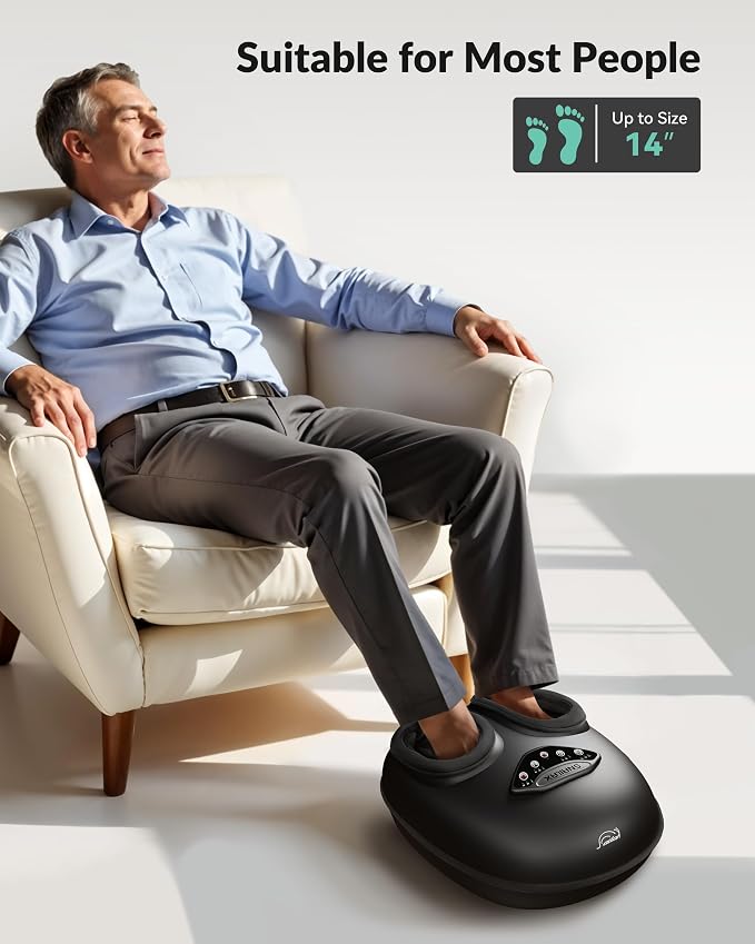 Snailax Foot Massager with Heat, FSA Eligible [2026] Upgraded Shiatsu Feet Massager Machine for Plantar Fasciitis Neuropathy, Rolling Compression HSA Foot Massage, Fits Size up to 14“, Gifts for Men