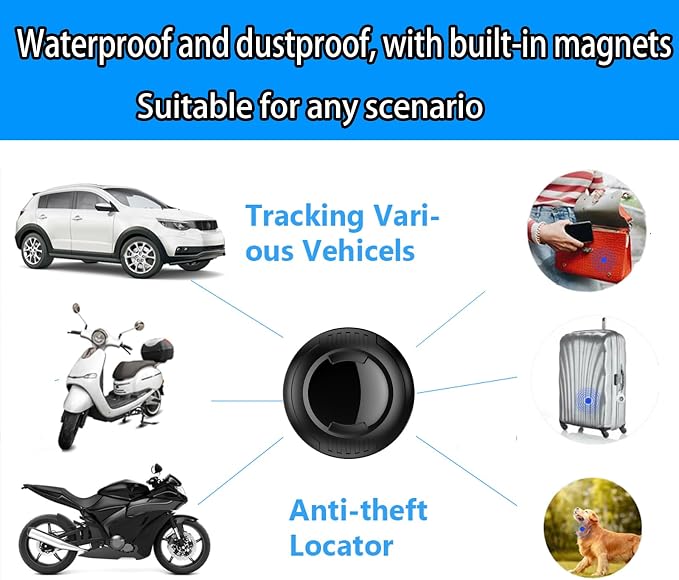 GPS Tracker for Vehicles,Tracker Device for Vehicles,Car GPS Tracker,Car Tracker Device Hidden for Vehicles | Magnetic | Android and iOS Compatible | No SIM Card | Waterproof
