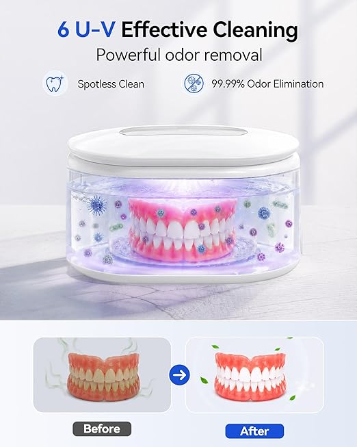 Miorcols Ultrasonic Jewelry Cleaner, Ultrasonic Cleaner Machine with Digital LED Display, 20oz 304 Stainless Steel Tank for Jewelry, Eyeglasses, Watches, Dentures, Retainers & More - White | 48KHz Extra High-Frequency Large 20Oz Capcity 2 Easy Operated...