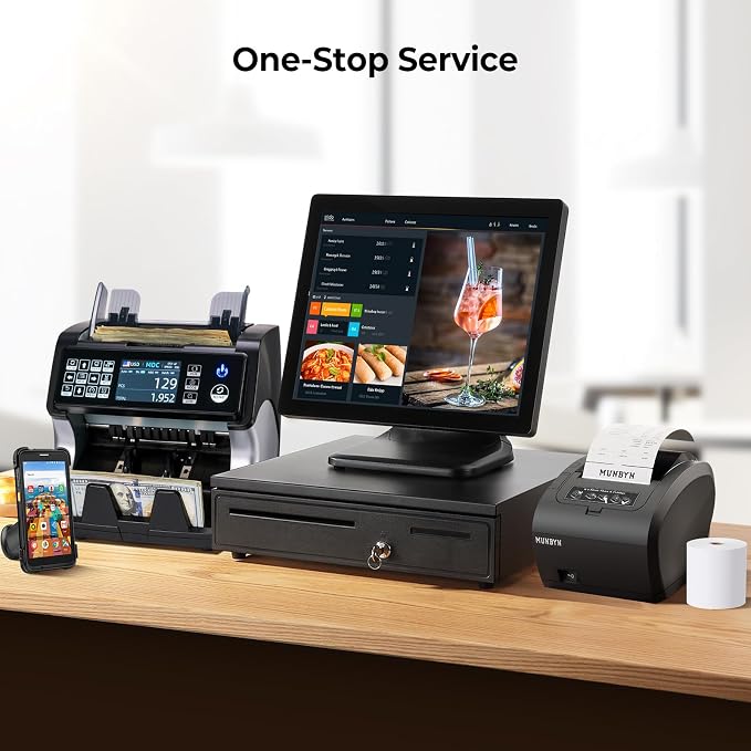 MUNBYN POS Printer, Receipt Printer USB Ethernet 80MM Thermal Printer P047, Impresora térmica, Black Supermarket POS Kitchen Printer with Auto Cutter Support Cash Drawer ESC/POS Windows System
