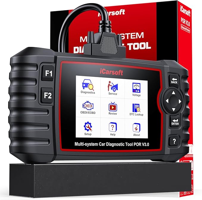 Bidirectional Diagnostic Tool for Porsche/BMW, iCarsoft POR V3.0 (Enhanced Ver) All System OBD2 Scanner Code Reader for Porsche, for BMW, Auto VIN