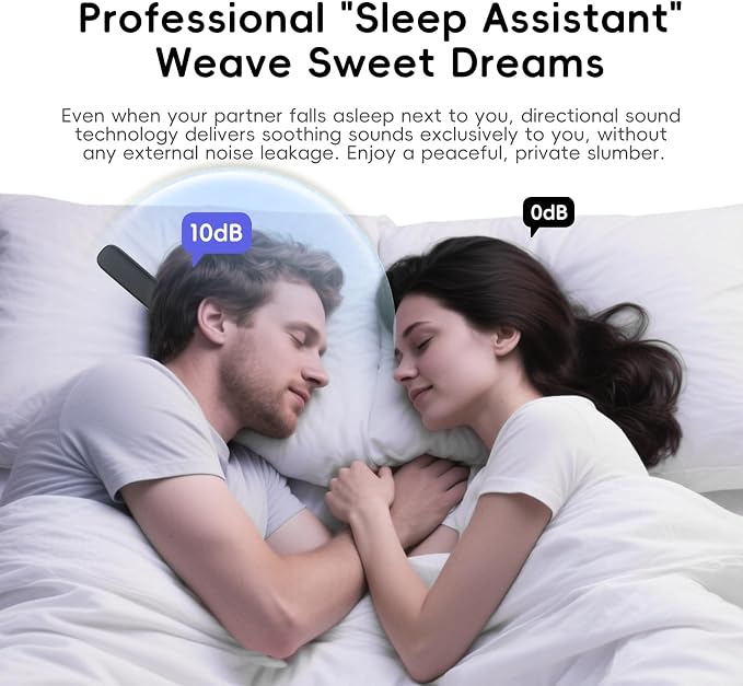 Under-Pillow Bone Conduction Sleep Speaker, Under-Pillow White Noise Sound Machine with Sleep Timer, TF Card Compatible for Side Sleepers & Insomnia, Designed to Calm the Mind & Support Deeper Sleep