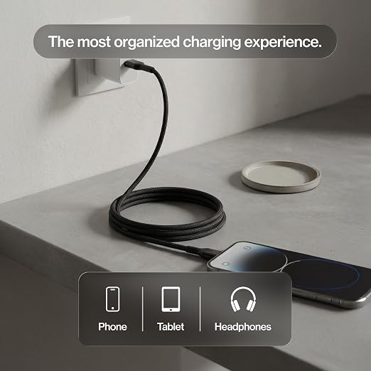 Statik MagStack USB to USB C Cable, Clutter-Free Magnetic Charging Cable, A to Type C Charger Fast Charging Phone Charger Cord, Compatible with iPhone, iPad & Android, 27W 6FT
