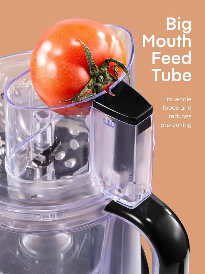FOHERE Food Processor, 12 Cup, 2-in-1 Feed Chute Food Chopper & Meat Grinder, 500 Watt Motor, BPA Free, Stainless Steel, Procesador de Alimentos for Mincing, Dicing, Shredding, Puree & Kneading Dough