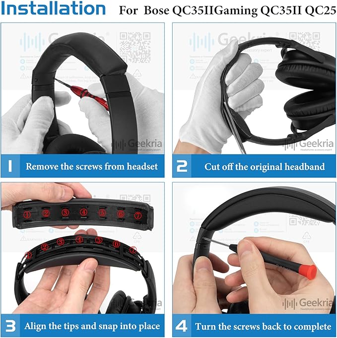 Geekria Headband Pad Compatible with Bose QuietComfort 35 ii Gaming, QC35II/ QC35/ QC45/ QCSE Headphones Replacement Band Repair Part (Light Blue)