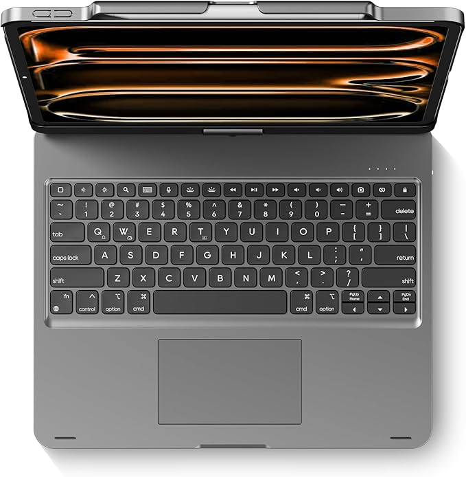 edaiser Swivel Keyboard Case for Apple 2026 iPad Air 13-inch M4 M3 M2, iPad Pro 13 inch (M4 M5), iPad Pro 12.9-inch 6th-3rd Gen; 360° Rotatable Cover with Pencil Holder, Trackpad, Backlit, Space Gray