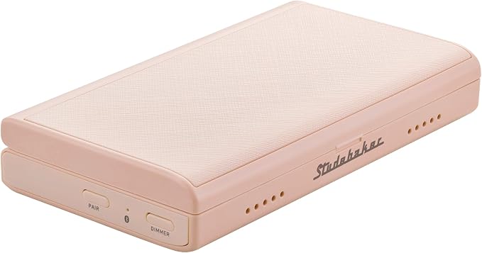 Studebaker Techmate All-in-One: Portable Travel Clock, Wireless & Wired Phone Charger, Bluetooth Speaker, and Power Bank (Rose Gold)