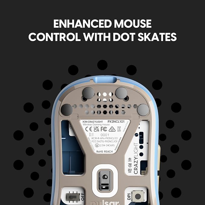 Pulsar Gaming Gears X2N Crazylight Wireless Gaming Mouse, Ultra Lightweight 1.38 oz (39g), Optical Switch, 32000 DPI, 750 IPS, XS-1 Sensor, 8k Compatible (Medium, Wildscape Ocean)