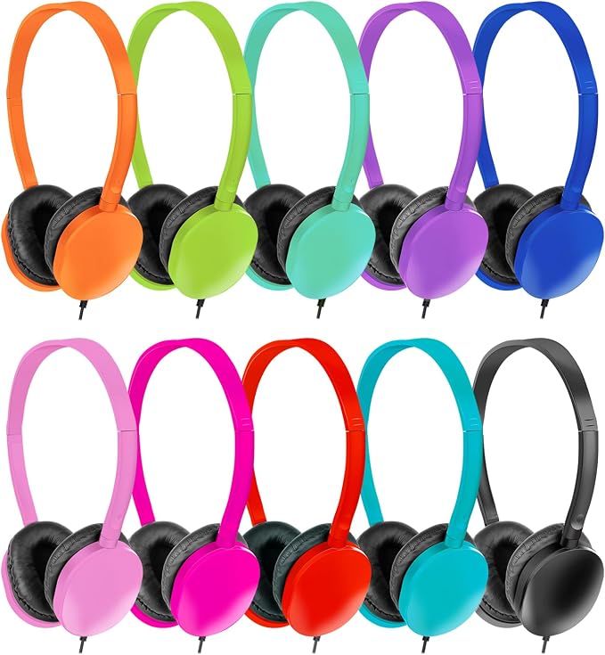 Headphones Bulk 15 Pack for School Classroom School Student Boys Girls Teen and Adult,Computer Earphones Class Set of Headphones for Students Online Lesson and Testing Multi Color