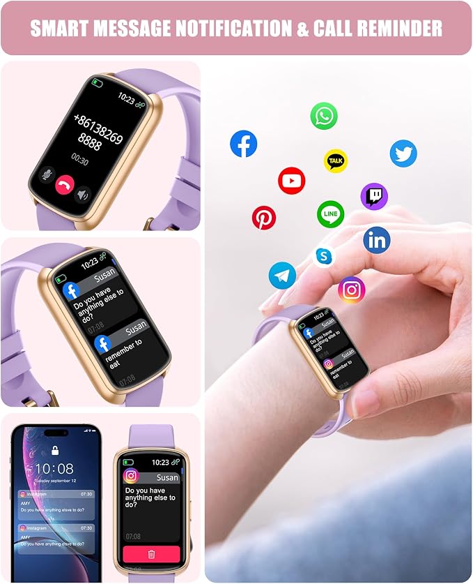 Fitness Tracker, Smart Watch for Women Men with 24/7 Heart Rate/Blood Pressure/Blood Oxygen Monitor,Sleep Tracker,Step & Calorie Counter, IP68 Waterproof Fitness Watches Compatible with Android&iPhone