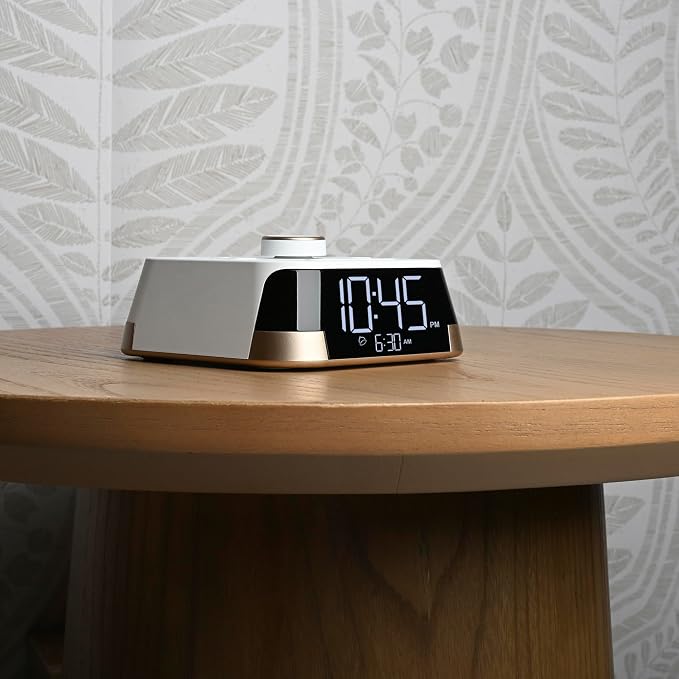 Brandstand | CubieTime White | User Friendly & Convenient Charging Alarm Clock | 1 USB-A and 1 USB-C | 2 Tamper Resistant Outlets | Safety Tested- Meets UL Standards