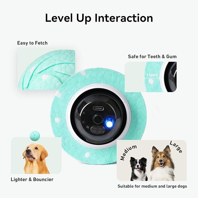 Cheerble Smart Interactive Dog Toy, Wicked Ball AIR, Automatic Moving, Bouncing, and Rotating, E-TPU Material, IPX7 Waterproof Rating, Active Rolling Ball for Puppy, Medium and Large Dogs