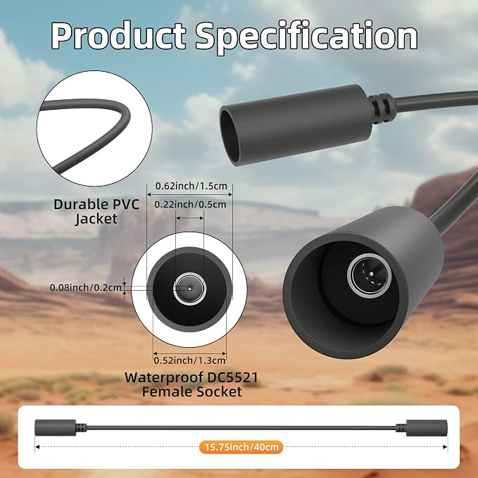 Starlink Mini/Gen 3 DC Cable Coupler, Starlink Mini Power Cable Extension DC Female to Female Adapter Power Cable Connector 0.3M Waterproof
