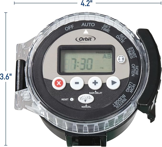 4-Pack Orbit 57865 Battery-Operated Sprinkler Timer, Black