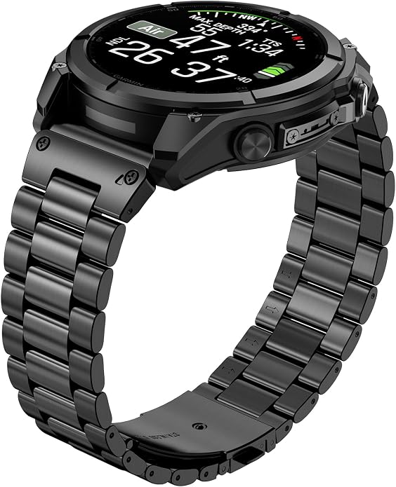 22mm Stainless Steel Metal Band Compatible with Garmin Fenix 8 Pro tactix 8 47mm/E/7/6/pro/5/Plus,Quick-fit Watch Strap for quatix 8 47mm 7/Pro/6/Forerunner 970/965/955/Descent G2 G1 Solar