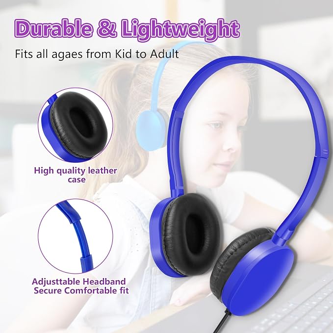 Headphones Bulk 15 Pack for School Classroom School Student Boys Girls Teen and Adult,Computer Earphones Class Set of Headphones for Students Online Lesson and Testing Multi Color