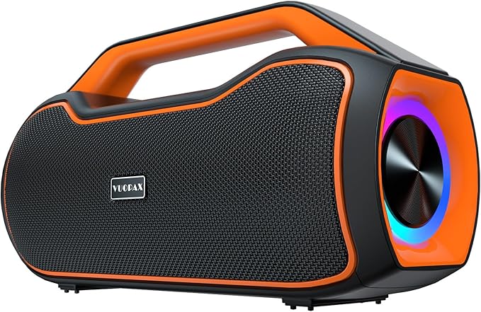 Portable Bluetooth Speaker Bass Boost, 120W Peak Loud Powerful Speakers Wireless w/2*Bass and 2*tweeters, 20H Playtime,IPX6 Waterproof, BT5.4, Suitable for Party, Beach, Camping,Outdoor,Large Jobsite