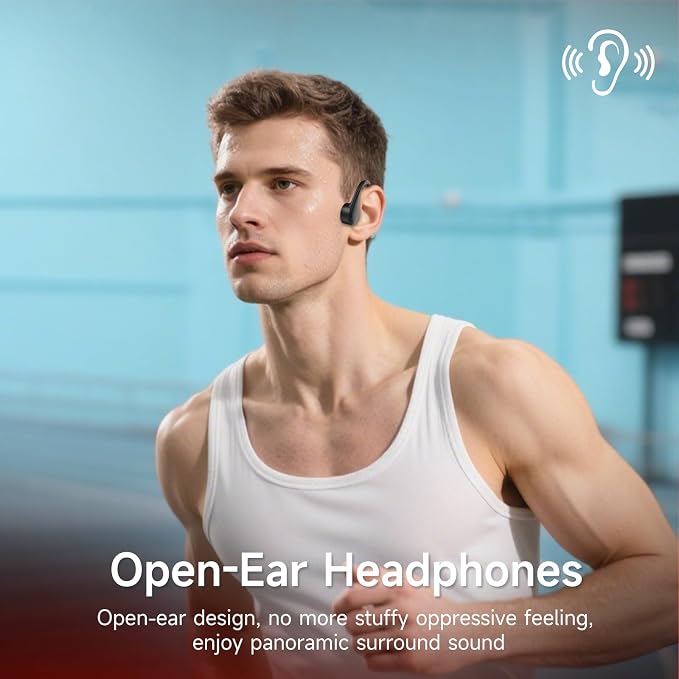 IFECCO Waterproof Headphones for Swimming - Bone Conduction Headphones Swimming Bluetooth 6.0,IP68 Waterproof Earbuds Underwater,Open Ear Earbuds with 8G MP3 for Swim Cycling Running