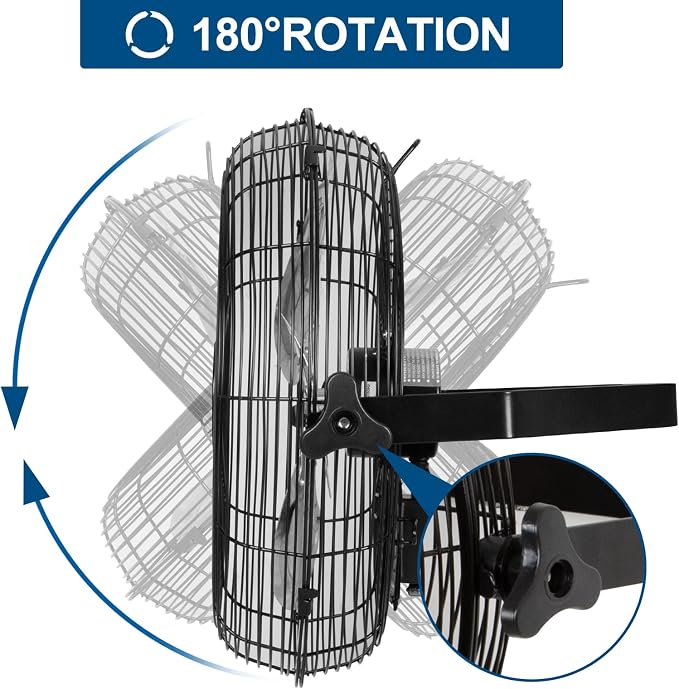 BILT HARD 5400 CFM 20 in. Outdoor Wall Mount Fan, 3-Speed Waterproof Wall Fan Industrial Grade High Velocity Outdoor Fans for Patio, Commercial, Garage, and Gazebo Use- UL Listed