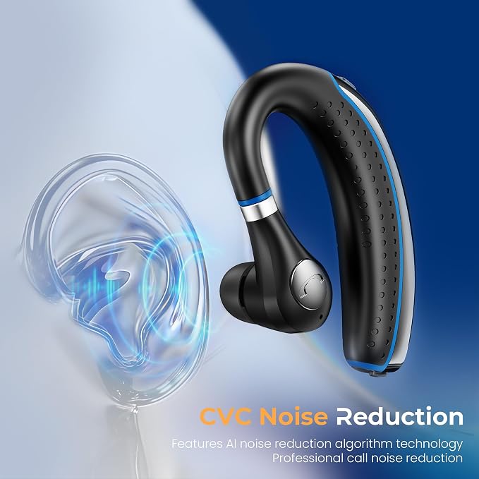 Bluetooth Headset, Bluetooth Earpiece with Noise Canceling Microphone, 0.53oz Ultralight V5.3 Wireless Headset with Charging Case Mute Button 56H Playtime Multi point for Work Cell Phone Driver Office