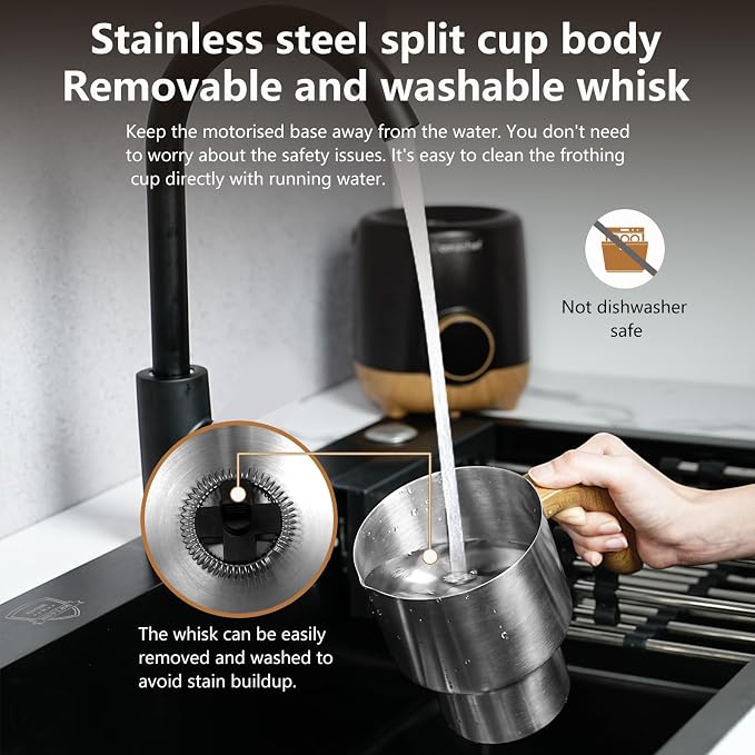 AMZCHEF 21oz & 13.5oz 8-in-1 Milk Frother, 550W Split Stainless Steel Automatic Steamer, Milk Warmer for Latte, Cappuccino, Hot Chocolate, Hot/Cold Froth, Heated Milk & Baby Food, Black