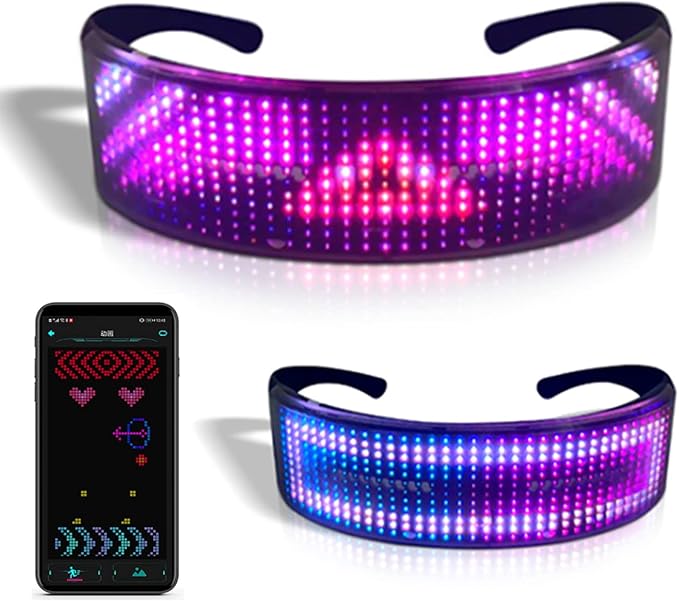 LED Glasses,Glow Light up Glasses for Adults light up sunglasses for Party, Birthday, Halloween (432 LED beads)
