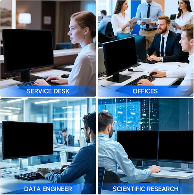 [2-Pack] Privacy Screen For Computer Monitor, 20-Inch 16:9 Aspect Ratio; Anti Spy/Bule Light/Glare And Eye Protection, 2 Install Ways Removable For Office, Airport, Cafe And Other Public Area; Diagonal 20 Inches, Width 17.43 Inches, Height 9.81 Inches