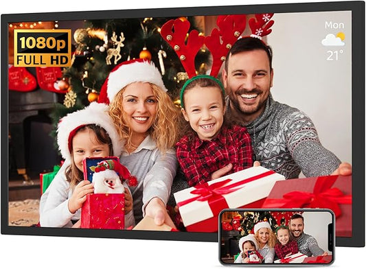 32-Inch 64GB Extra Large Digital-Picture-Frame - 1920x1080 IPS 1080P FHD WiFi Digital Photo Frame, Remote Control, Sync Smartphone Screen, Load Photos Videos from Phone via App Email, Gift for Mom Dad