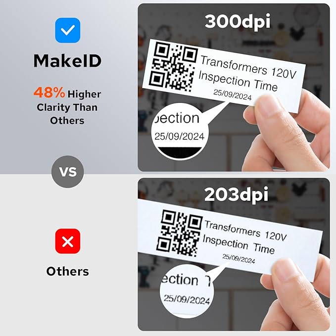 Makeid P31 Industrial Label Maker, Portable Bluetooth Printer with 0.75" x 19.68ft L Label, Wire and Cable Labeling Machine for Job Sites