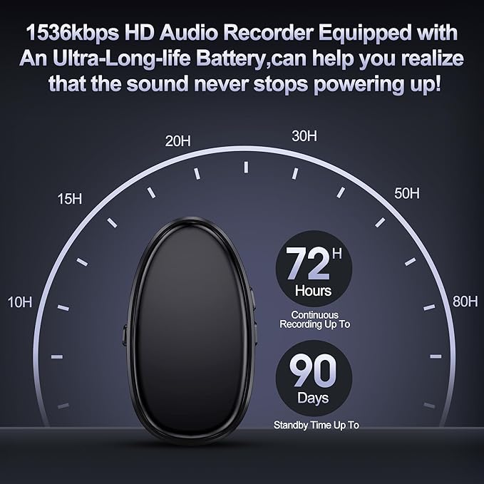 128GB (9860 Hours) Digital Voice Recorder with Noise Cancelling, Recording Device with HiFi Speaker for Meetings, Lectures, 1536kbps MP3 Playback Audio Recorder for Students/Interpreters Use, Black
