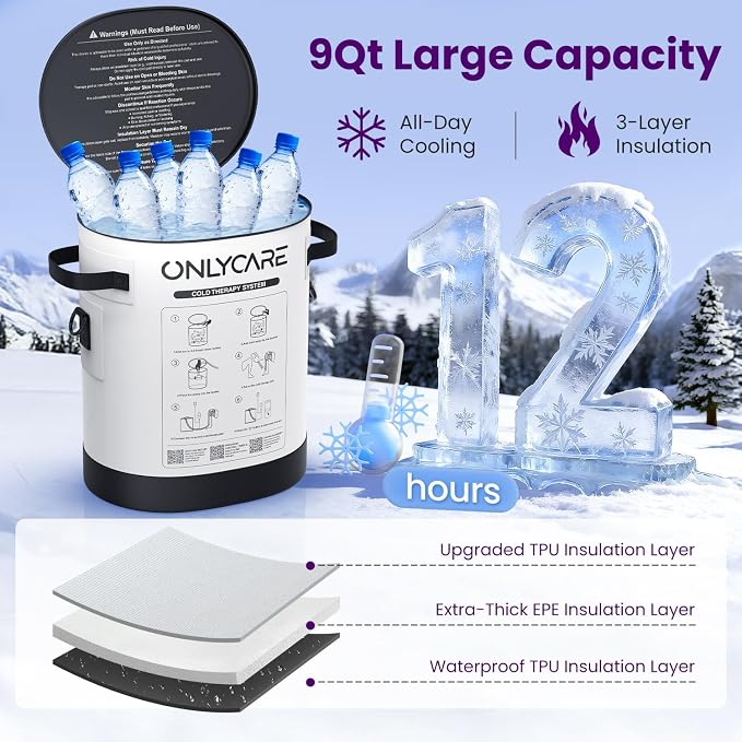 Cold Therapy Machine, Program Timer Ice Machine for Knee After Surgery, Portable Ice Therapy Machine with Quiet Pump, Large Cold Pad for Ankle, Arm Joints, Sports Injuries, Cryotherapy Pain Relief