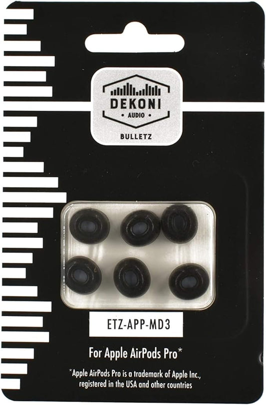 Dekoni Bulletz Memory Foam Ear Tips for AirPods Pro and AirPods Pro 2 | Replacement Ear Tips