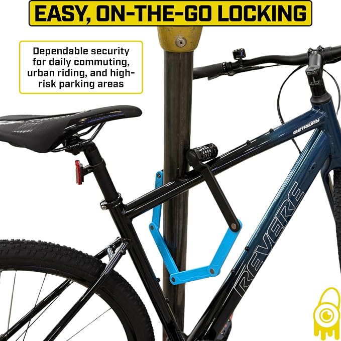 Monster Folding Bike Lock – Heavy-Duty Anti-Theft Hardened Steel, Rust-Proof, Foldable Compact High-Security Lock for Bicycle, Scooter & Motorcycle (Yellow Combo)