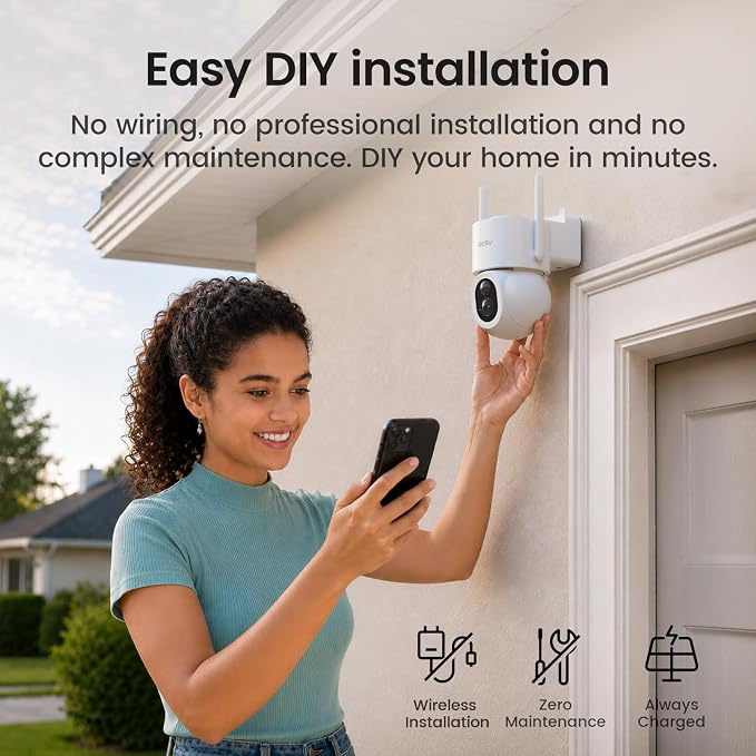 aosu SolarCam D1 Max, 4K Solar Security Cameras Outdoor Wireless, 360° Pan & Tilt Coverage, Auto Tracking, Color Night Vision, Local Storage, No Subscription Required