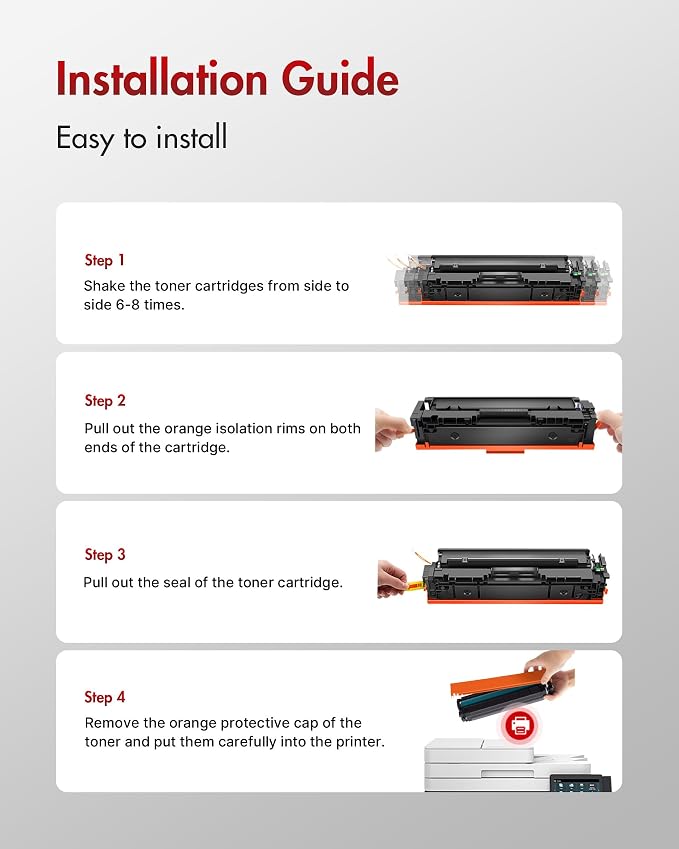 054 Toner Cartridge Set 4 Pack - Replacement for Canon 054 054H CRG-054, for Canon MF642cdw Toner Cartridges, Works with Canon Color imageCLASS MF642Cdw, MF644Cdw, MF641Cdw, LBP622Cdw Printer