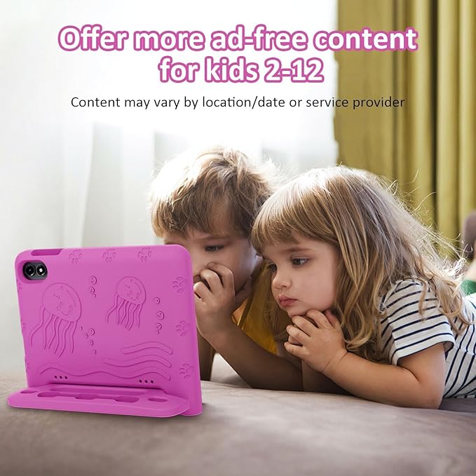 WXUNJA Android 15 Kids Tablet, 2025 Upgraded 10.1 Inch Tablets with Octa-core Processor, 6000mAh Battery, Kid Space, Parental Control,Pre-Loaded Kids Apps, 2.4/5GHZ Dual WiFi, Case Included, Red
