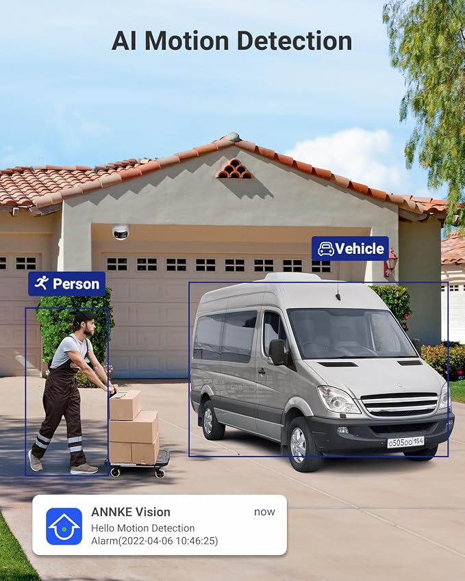 ANNKE FCD600 PoE Security Camera Outdoor with Dual-Lens 180° Filed of View, 6MP IP Surveillance Camera Support Color Night Vision, Person/Vehicle Detection, Two-Way Talk, Built-in SD Card Slot