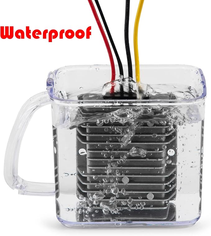 DC 24V to 12V 10A 120W Voltage Buck Converter Waterproof Power Transformer, Step Down Voltage Reducer, Regulator Power Supply Module Buck Transformer, for Golf Cart, forklifts, Car