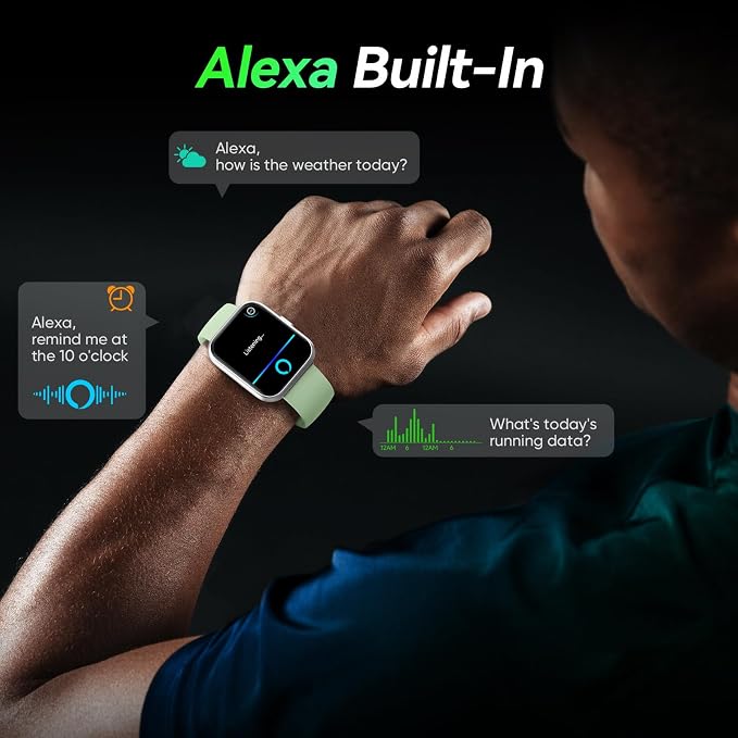 Fitpolo Smart Watches for Men/Women, 1.8'' Alexa Built-in Fitness Tracker Watch with Bluetooth Calls, IP68 Waterproof, Heart Rate/Sleep/SpO2/Stress Monitor, 110 Sport Modes for Android & iPhone