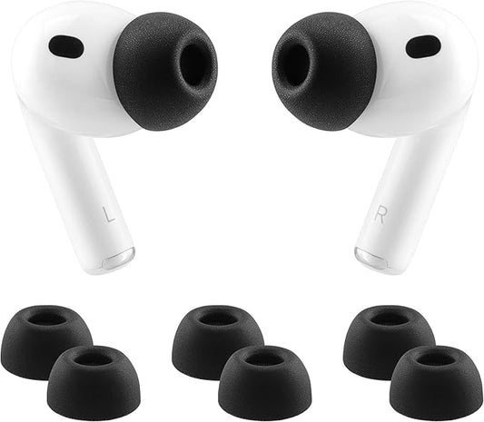 Memory Foam Ear Tips for AirPods Pro 3rd Generation 2025, Ultimate Comfort, Replacement Ear Tips for AirPods Pro 3 Earbuds, 3 Pairs (Black, Small)