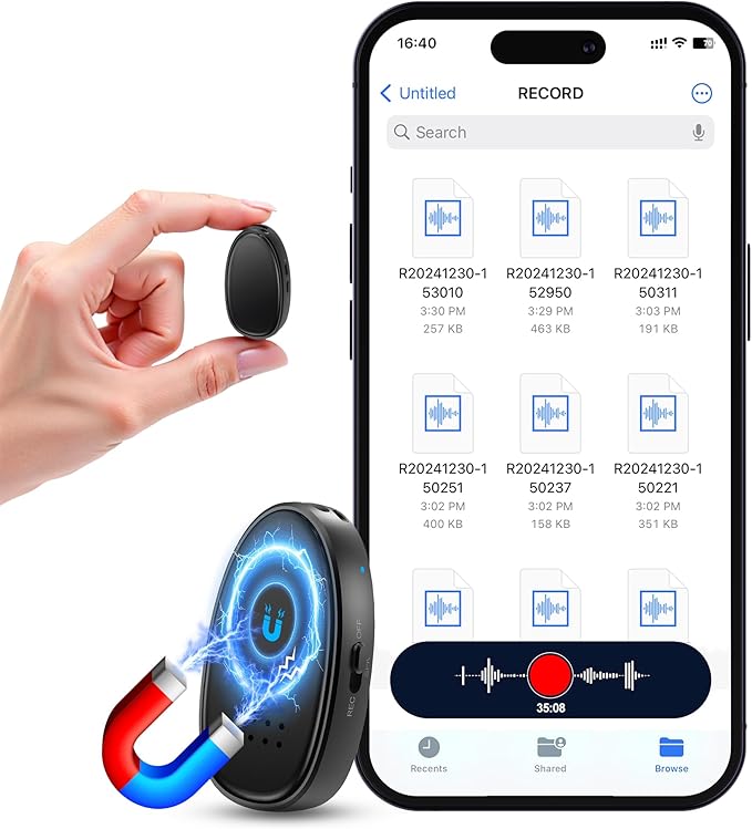 128GB (9860 Hours) Digital Voice Recorder with Noise Cancelling, Recording Device with HiFi Speaker for Meetings, Lectures, 1536kbps MP3 Playback Audio Recorder for Students/Interpreters Use, Black