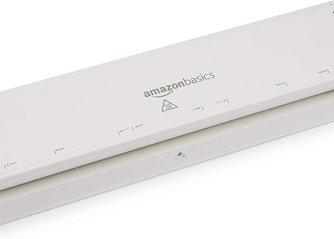 Amazon Basics 12-Inch Thermal Laminator Machine, Easy to Use for Home Office or School, White
