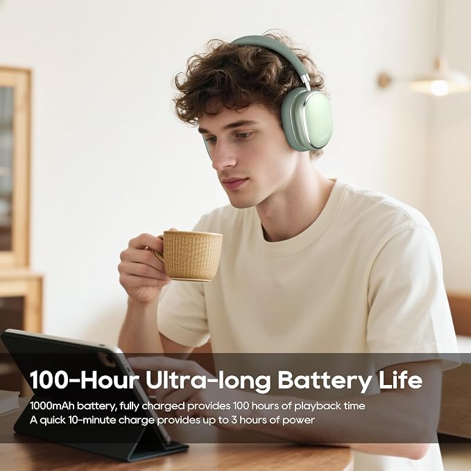 Srhythm NiceComfort 95 Hybrid Noise Cancelling Headphones Wireless | Bluetooth with Transparency,ENC,HD Sound,Slim Headphones Lightweight